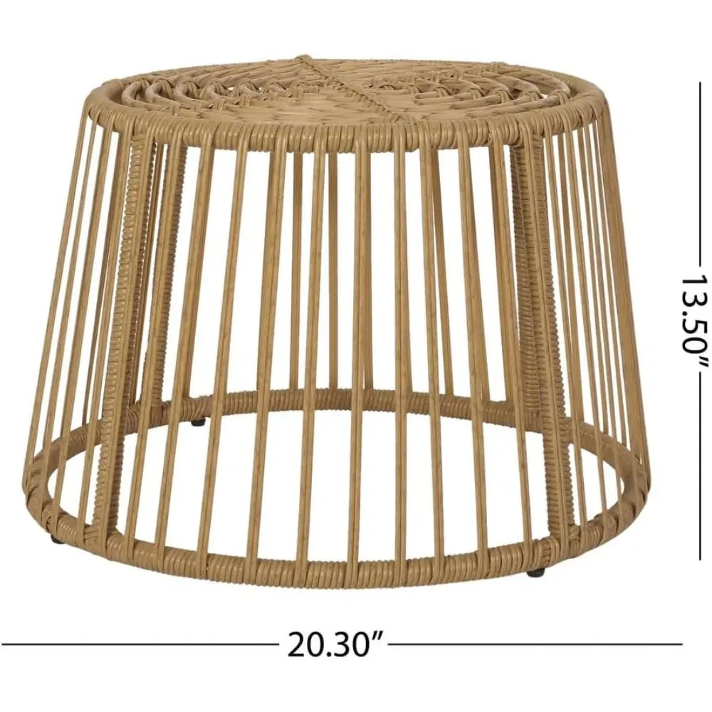Outdoor Wicker Bistro Patio Furniture Set, Retro Wicker Chair Set with Side Table, Boho Style Patio Chair with High Back and Cus