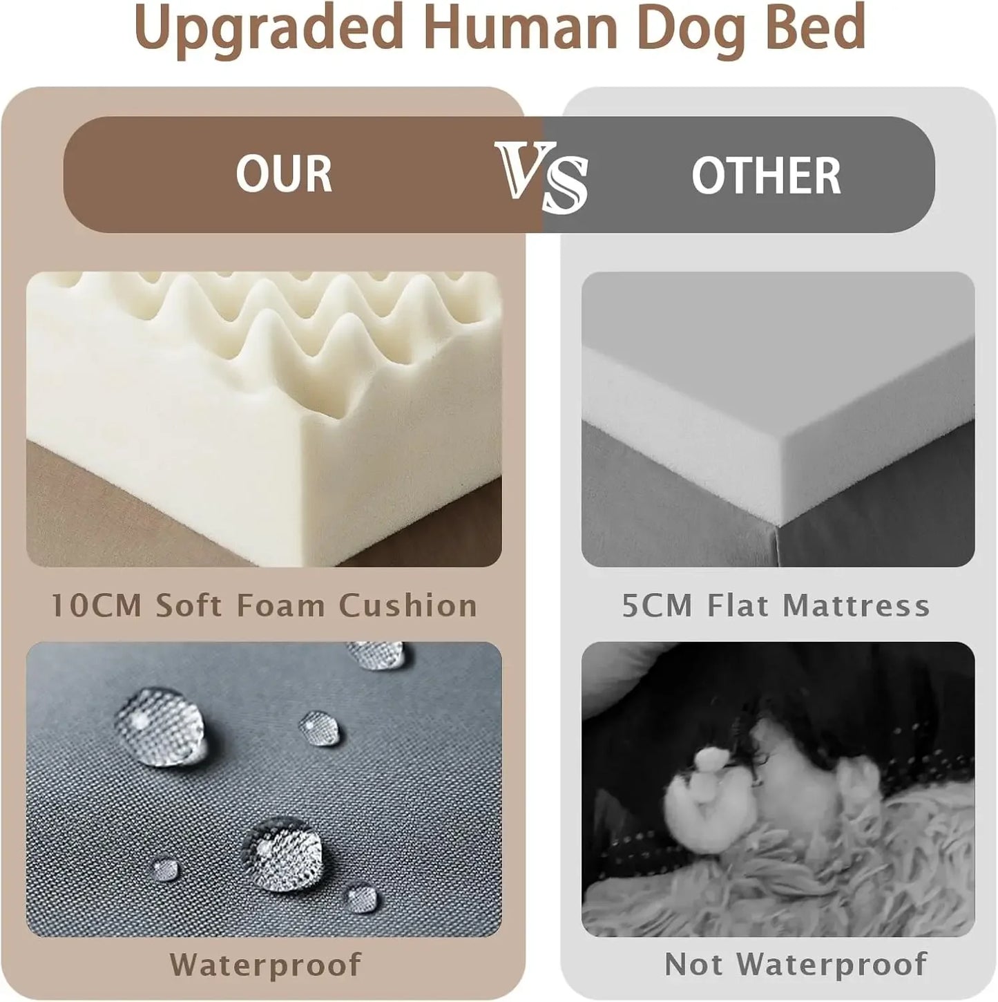 Giant Human Dog Bed Oversize Memory Foam 71 By 45 By 12 In