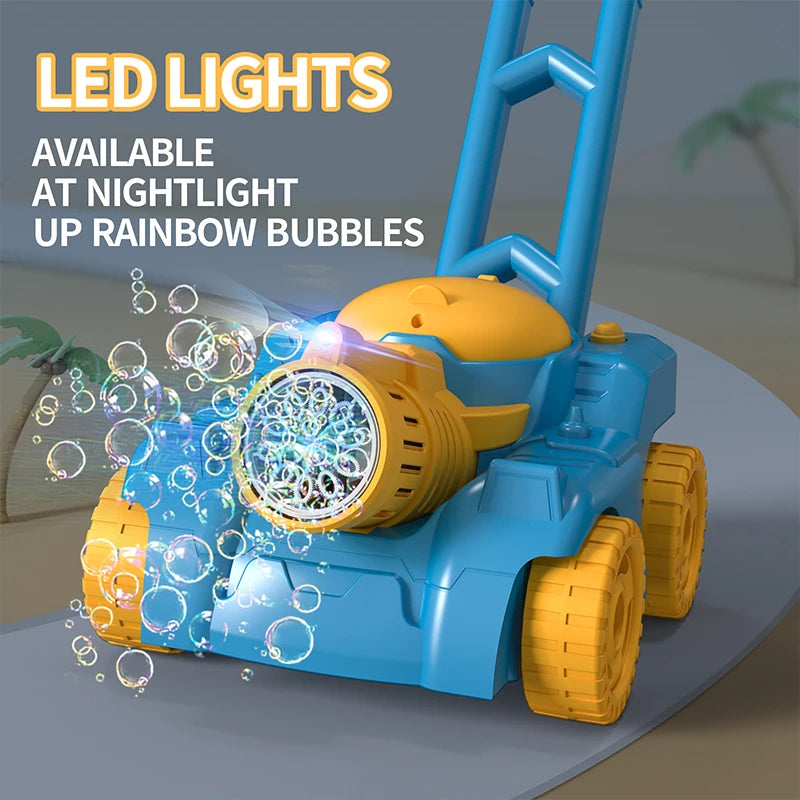 Automatic Lawn Mower Bubble Machine Weeder Soap Maker Blower Baby Activity Walker Outdoor Kids Toys Gift for Boys and Girls