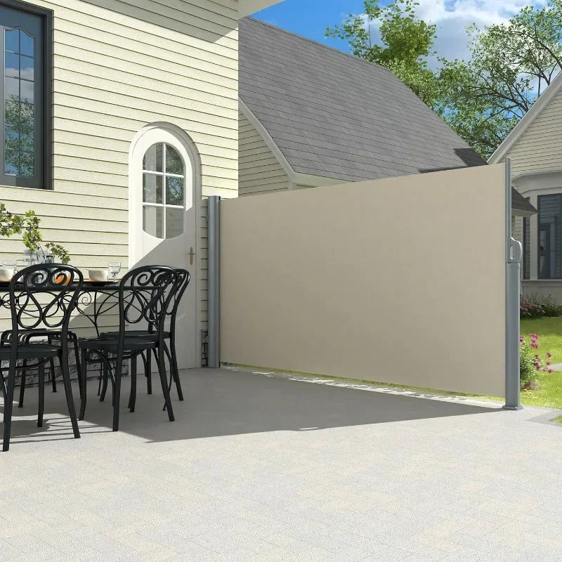 Hot Sale. Unique features 138"x71" Retractable Side Awning Aluminum Patio Outdoor Folding Privacy Divider