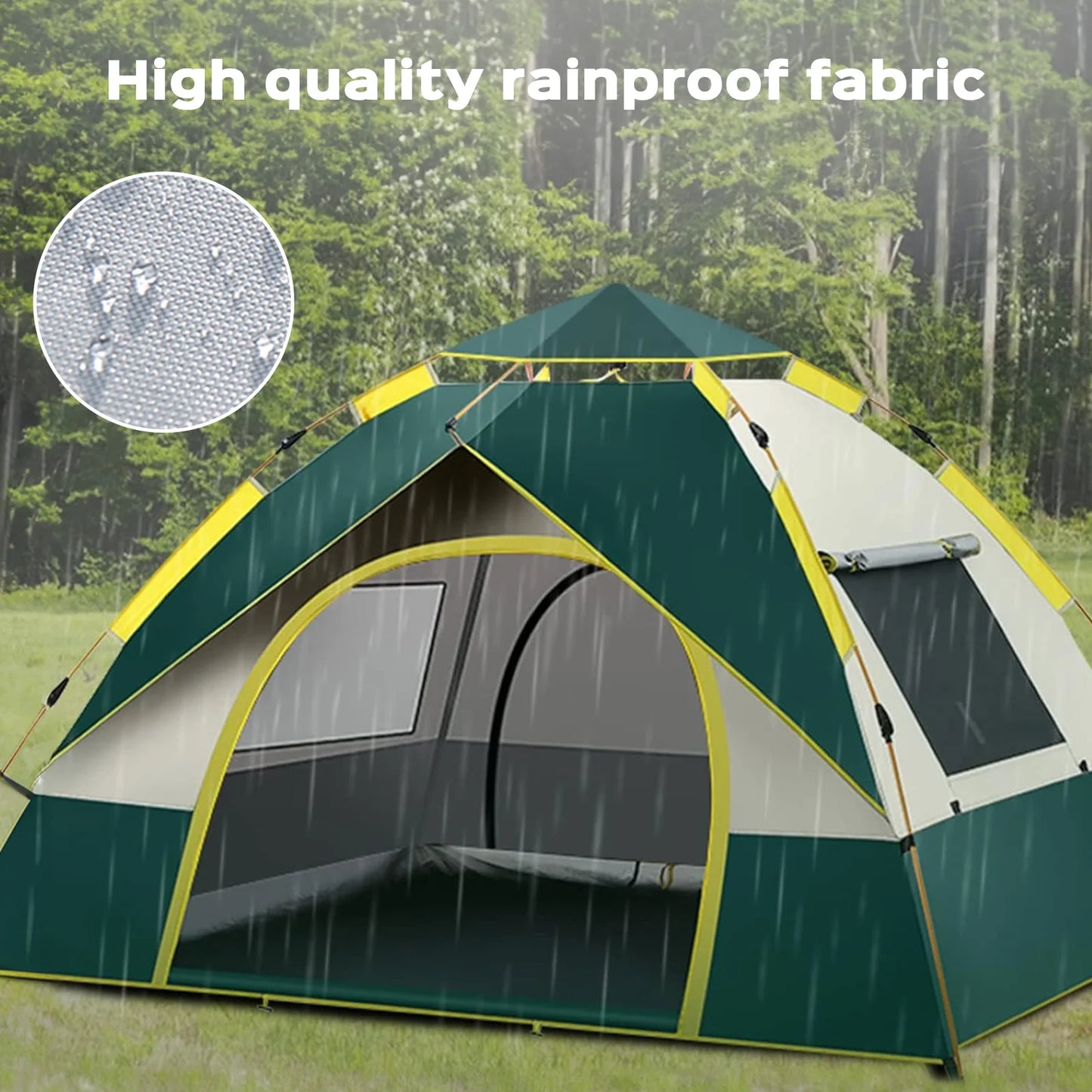 Lovewe Quick Opening Waterproof Camping Tent with Dual Doors and Windows Lightweight Easy Setup for Two People