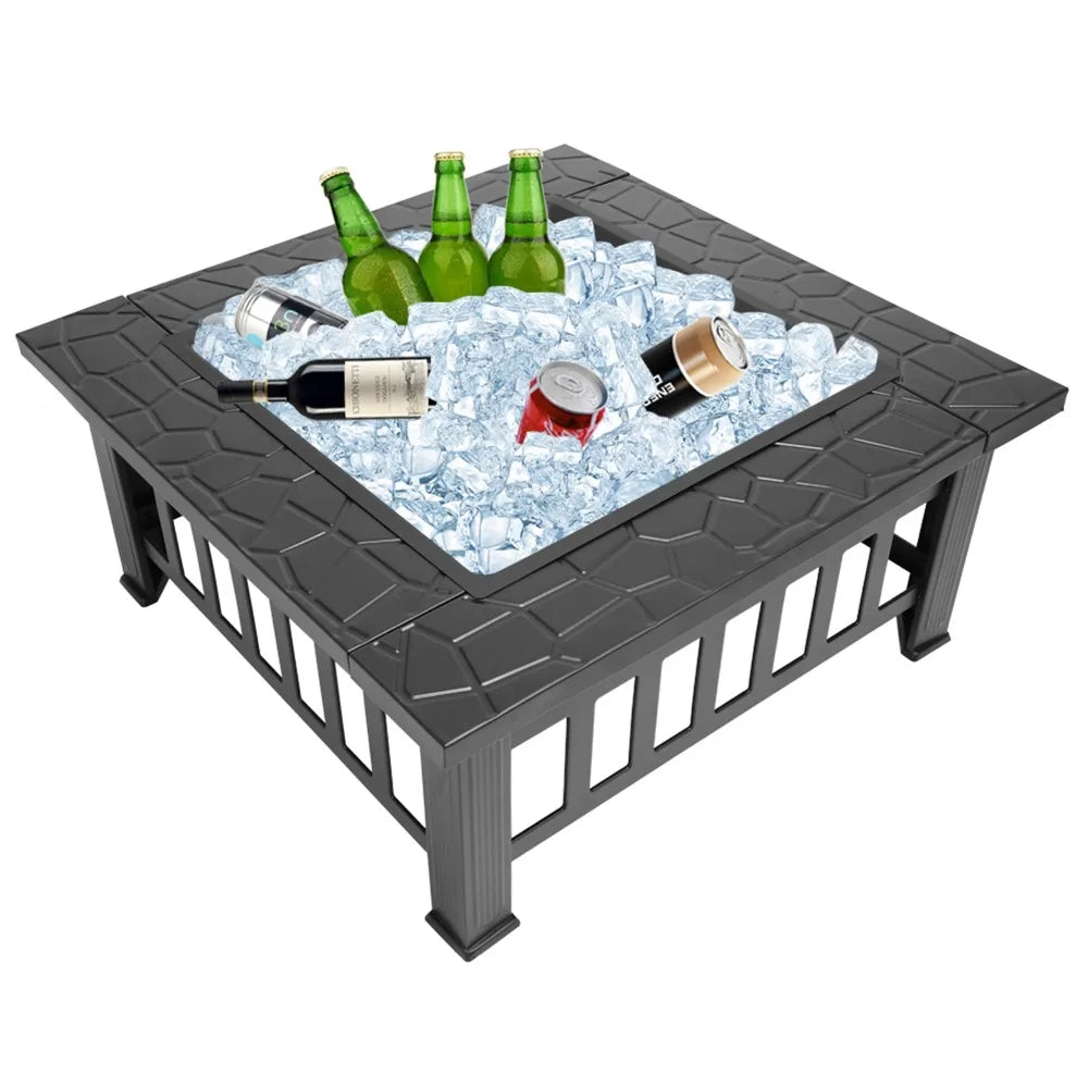 Heavy Duty Square Outdoor Fire Pit Sturdy Safe and Stylish for Winter Gatherings
