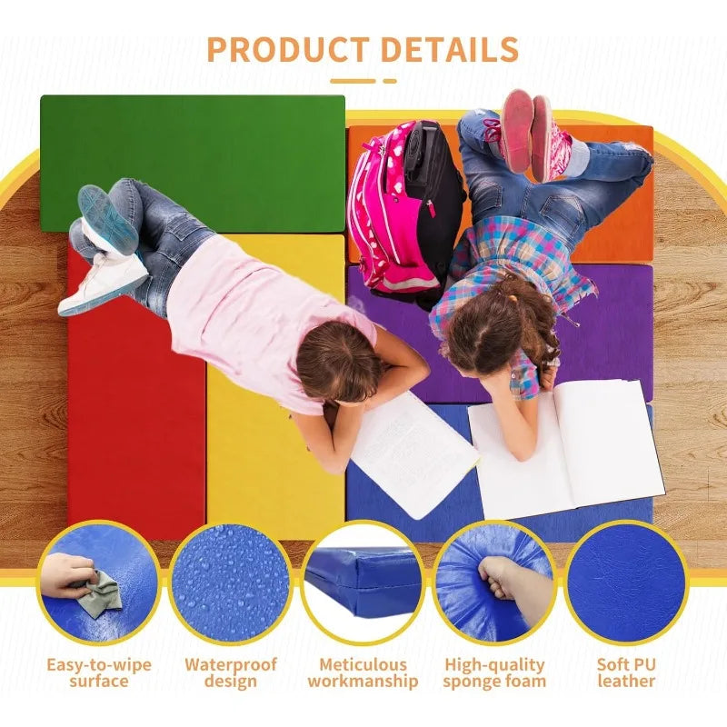 Nap Mats 6 Pcs Toddler Nap Rest Mats for Daycare Preschool 2 Inch Portable Bed Great for Travel and Home