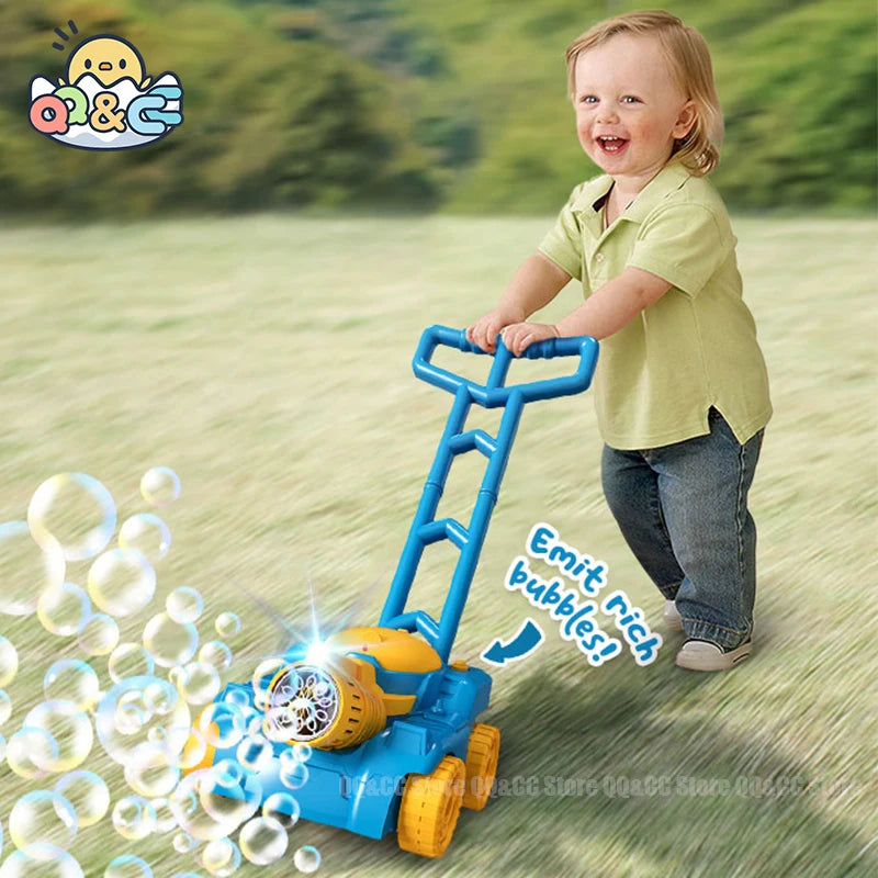 Automatic Lawn Mower Bubble Machine Weeder Soap Maker Blower Baby Activity Walker Outdoor Kids Toys Gift for Boys and Girls