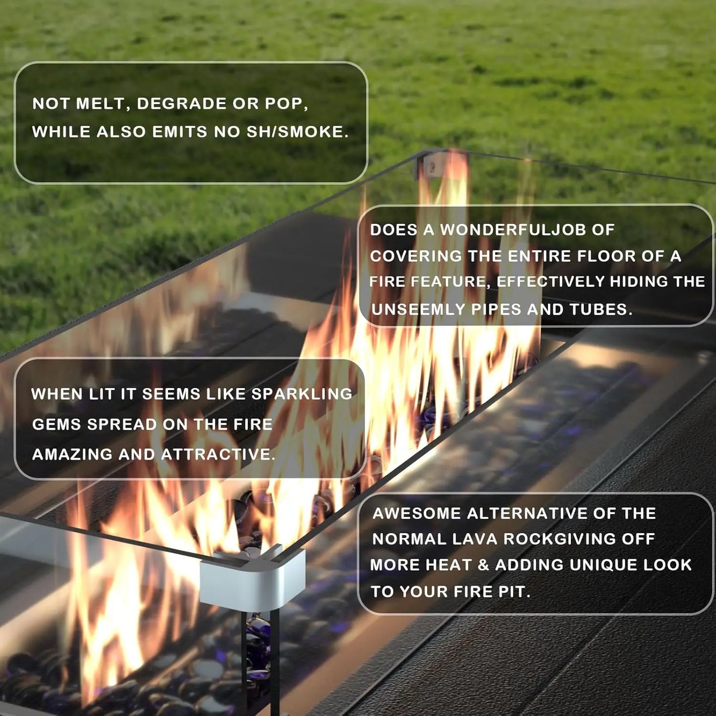 Propane Fire Pit 43 Inch Outdoor Fire Table 55000 BTU Aluminium Fire Table with Lid and Waterproof Cover