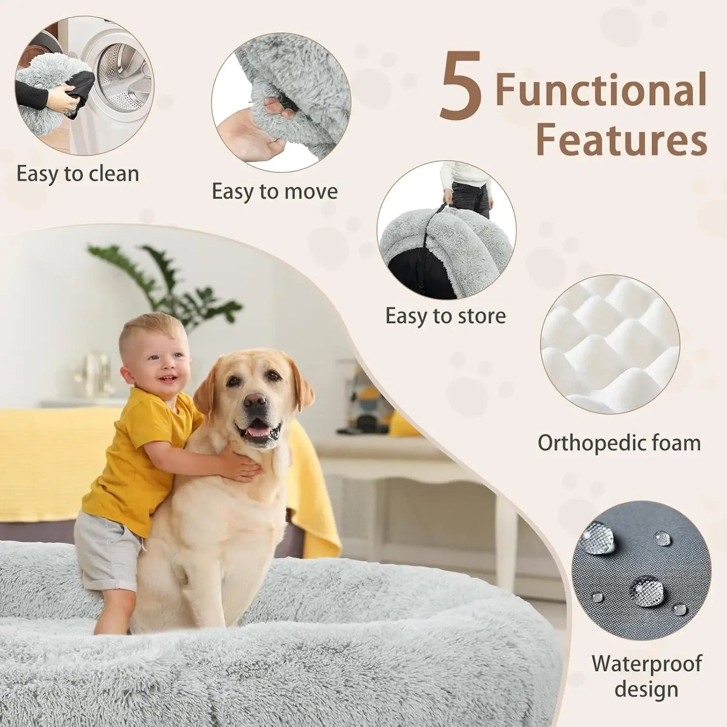 Giant Human Dog Bed Oversize Memory Foam 71 By 45 By 12 In