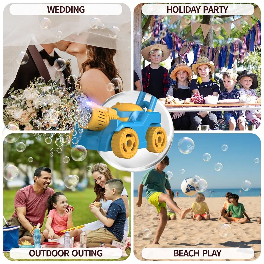 Automatic Lawn Mower Bubble Machine Weeder Soap Maker Blower Baby Activity Walker Outdoor Kids Toys Gift for Boys and Girls