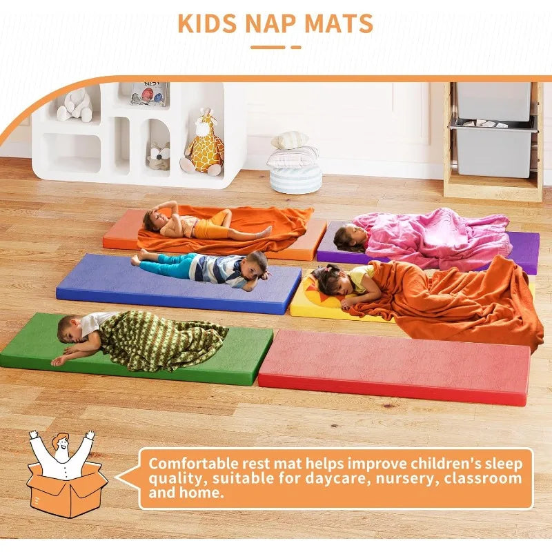 Nap Mats 6 Pcs Toddler Nap Rest Mats for Daycare Preschool 2 Inch Portable Bed Great for Travel and Home