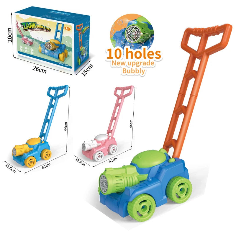 Automatic Lawn Mower Bubble Machine Weeder Soap Maker Blower Baby Activity Walker Outdoor Kids Toys Gift for Boys and Girls