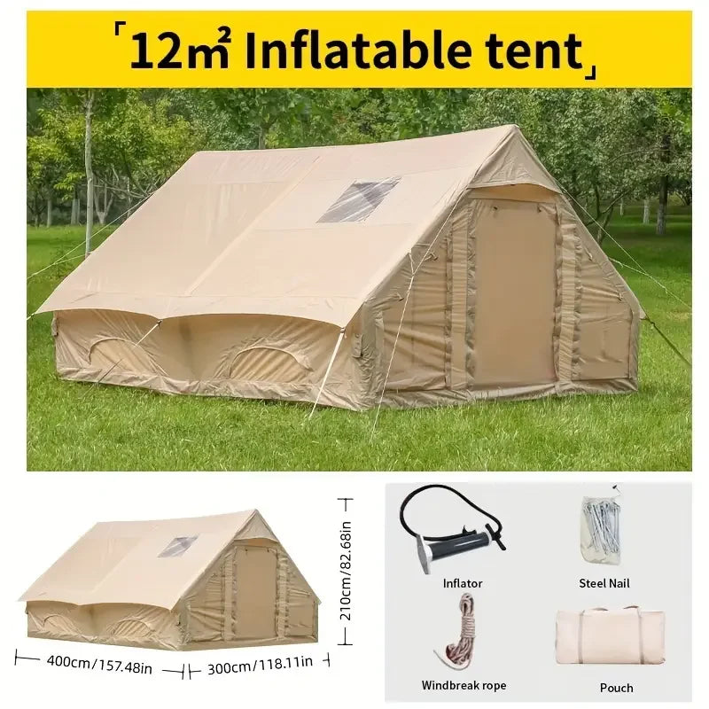 8 to 10 Person Inflatable Tents for Camping Easy Setup Four Season Waterproof Windproof Oxford Air Tent for Outdoor Camping Hiking