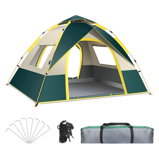 Lovewe Quick Opening Waterproof Camping Tent with Dual Doors and Windows Lightweight Easy Setup for Two People