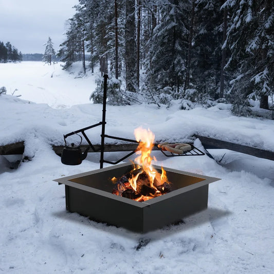 36 Inch x 36 Inch Durable Square Fire Pit Easy Assembly Versatile DIY Use